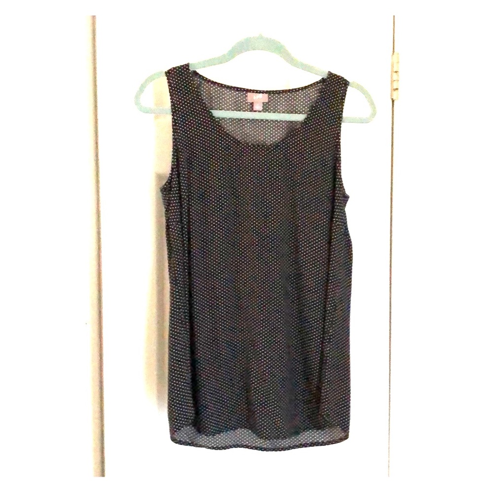 J.Jill 100% rayon polka dot tank NWOT